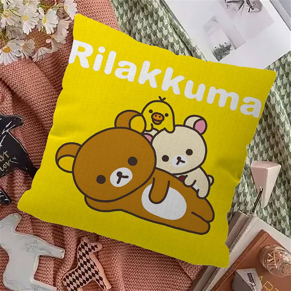 Japan Anime Cute Cartoon R-Rilakkuma Cushion Cover Inches Farmhouse Decor Home Throw Pillow Covers For Couch Decorations