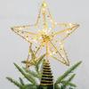 Weihnachtsbaumspitze 5-zackiger Stern mit LED-Licht Baumdekoration Bäume Stern