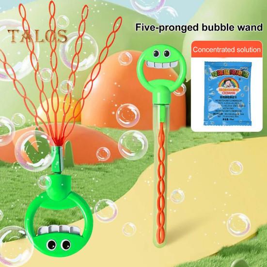 Máquina de bolhas de rosto sorridente de 32 furos, fabricante de bolhas românticas com pacotes de concentrado, máquina de sopro de bolhas, brinquedo para crianças e adultos