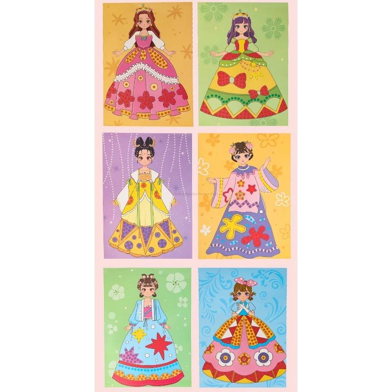 Princess Craft Kit Make-up, 2025 Neues Malen Prinzessin Buch Make-up Bastelsets Folienkunstbücher, Basteln DIY Make-ups, Kinder Make-up Sets für Mädchen 5-8