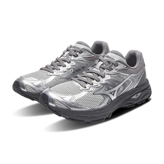 Mizuno Racer V2 Retro Functional Trendy Versatile Casual Comfortable Low-Top Running Shoes Unisex Sneaker Silver Shark-Gray Ebony-Gray D1GH250613