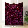 Pink and Red Floral Pattern Blanket Flannel Blanket for Bedroom, Living Room, Sofa, and Nap Sofas.