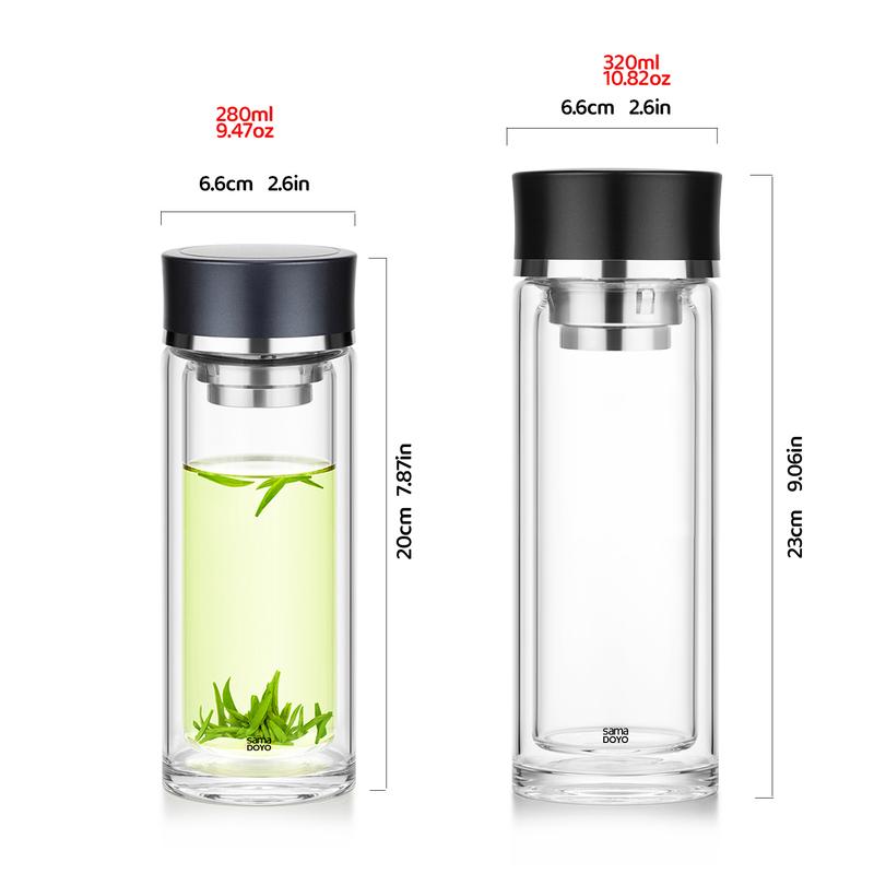 Double-Wall Heat-Resistant Travel Tea Infuser, Tea cup, Leak-Proof