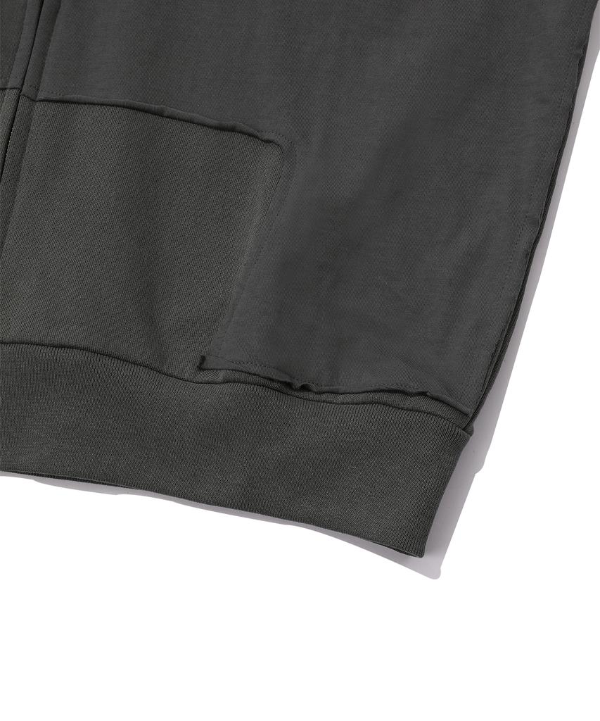 Episode Untitled Symbol Match Pigment Zip-Up Hoodie_Charcoal