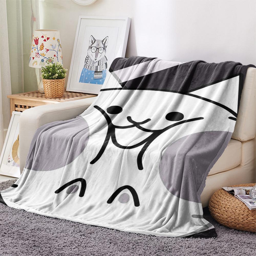 1PC THE BATTLE CATS Print Flannel Blanket, High quality Comfortable for All Seasons, Home Decor, Warmth and Comfort, Perfect for Christmas Gifts207
