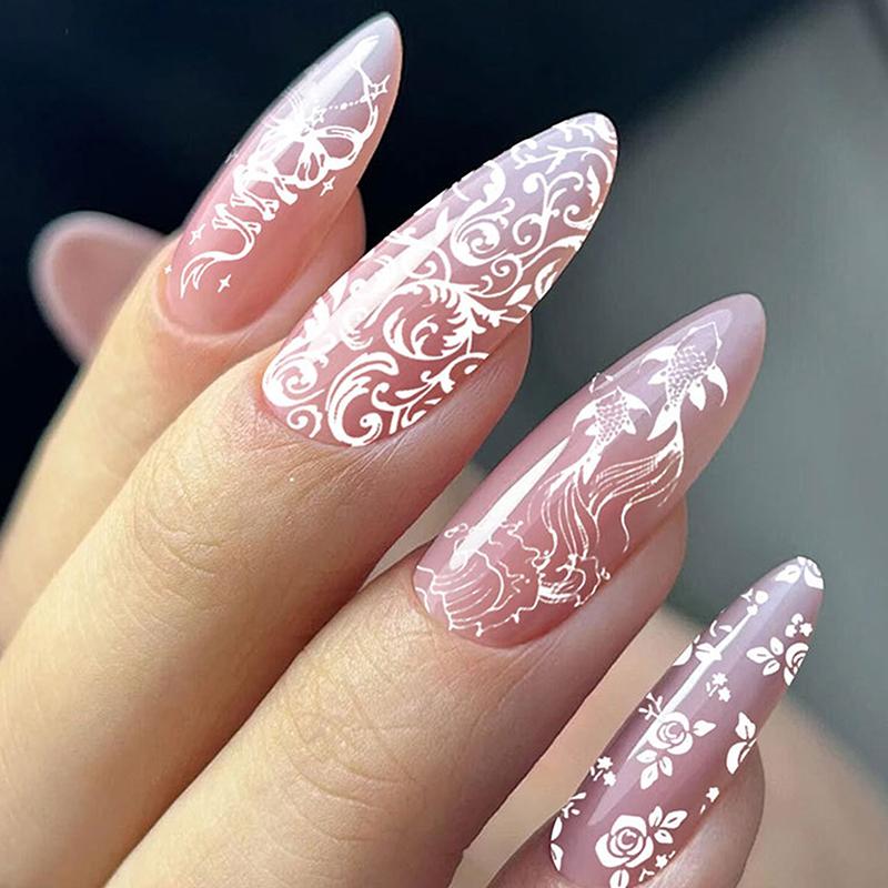 12X6Cm Golden Rectangular Nail Stamping Plates Bowknot Butterfly Flower Fireworks Designs Nail Art Template For Diy Nail Decor