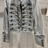 DRIPX Autumn New Fashion Metal Buckle Design Shoulder Strap Denim Short Jacket For Women High Street Coat Female