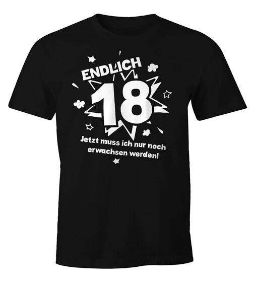 mens 100% Cotton T-shirt Mens Tees Top finally 18 now i just need to grow up to 18th- S