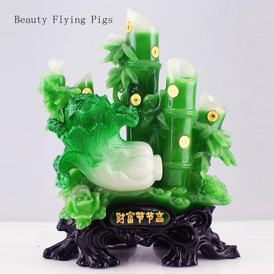 21x12x25cm Imitation Jade Resin Wealth Bamboo Decorations, Home and Living Room Decoration Crafts Artificial  PLANT
