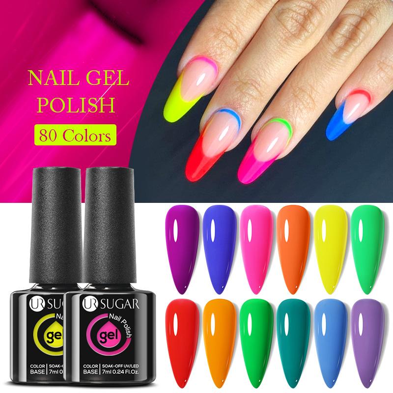 

UR SUGAR 80 цветов 7 мл гель-лак для ногтей Принадлежности для ногтей Vernis Полуперманентный маникюр для ногтей Впитать светодиодные УФ-гель лаки для ногтей