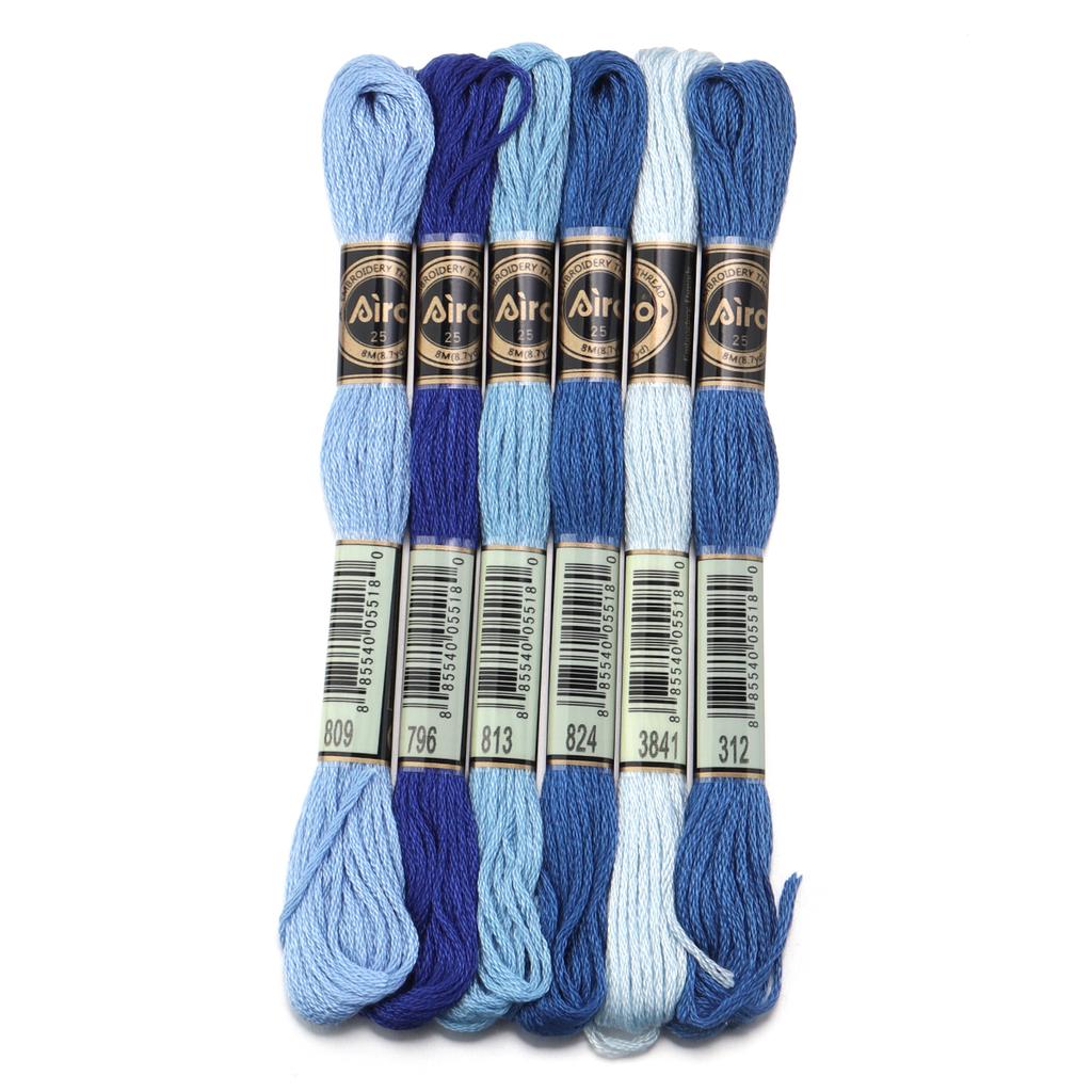 6pcs/lot Colorful Cross Stitch Threads Polyester Embroidery Threads DIY Hand Sewing Knitting Embroidery Supplies Accessories