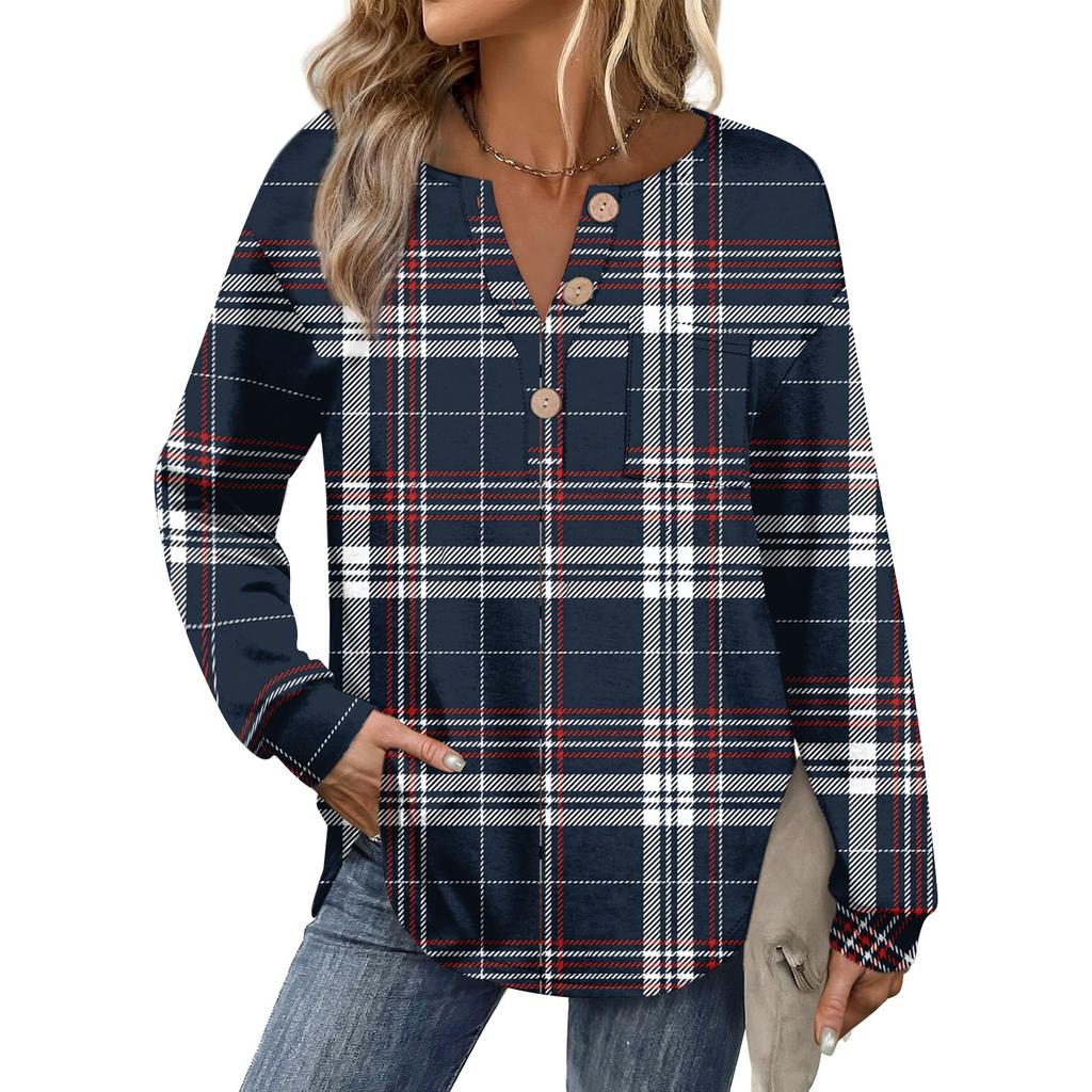 Women's Retro Printed Fashionable Long-sleeved Top