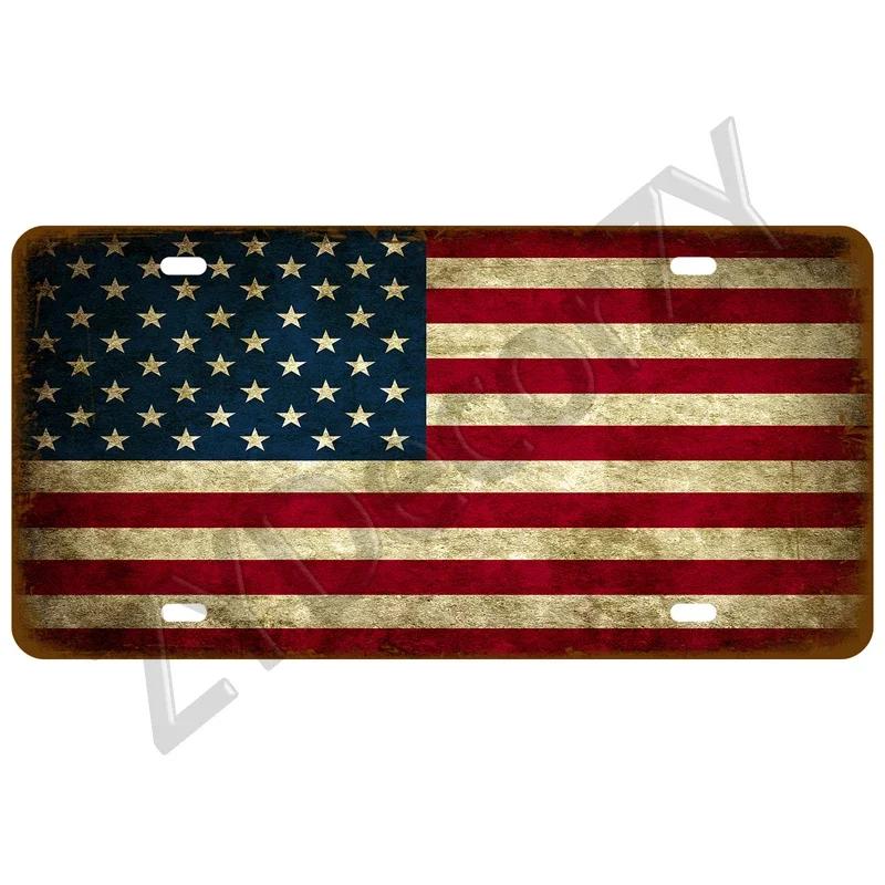 KLIOU Country Flag Tin Signs 15x30 Plaque France Spain Germany License Plate For Wall Home Restaurant Craft Bar Decor Metal Sign