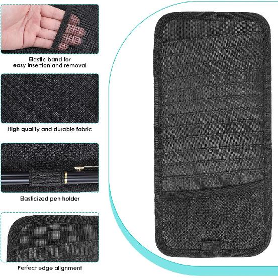 Black Car CD Case Holder DVD Vehicle Visor Storage Orangizer Large Capacity CD Visor Case With 12 DVD Storage Sleeves 1 Mesh Pocket 1 Pen Holder And