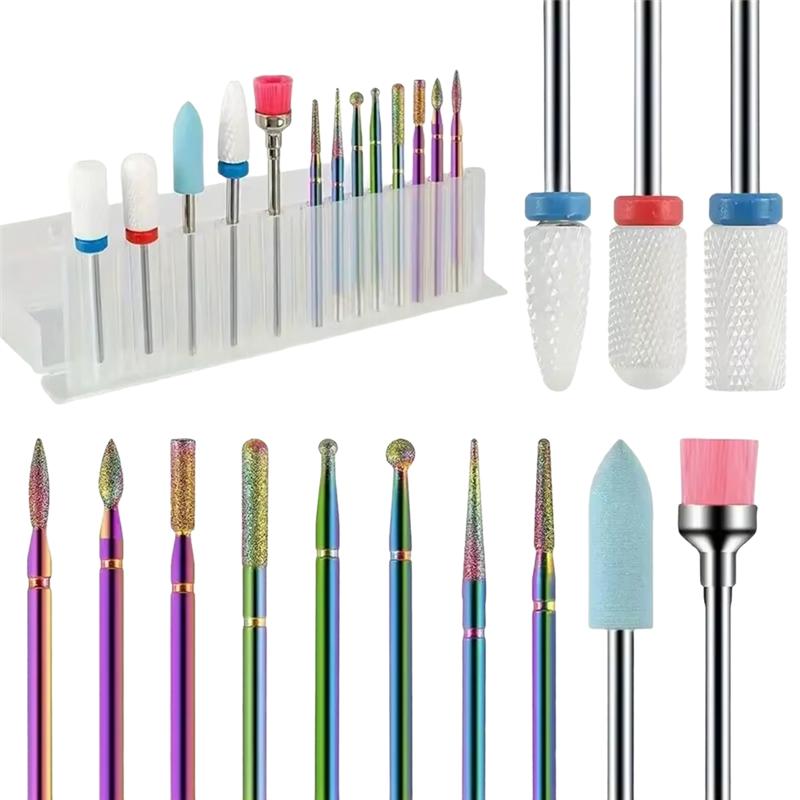 A03F-Nail Drill Bit Set  Nail Drill Bit Set For Acrylic Gel Nails And Cuticles