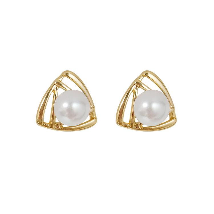 Elegante Süßwasserperlen-Ohrstecker für Damen - Trendig, Schlicht, Feenhafter Stil