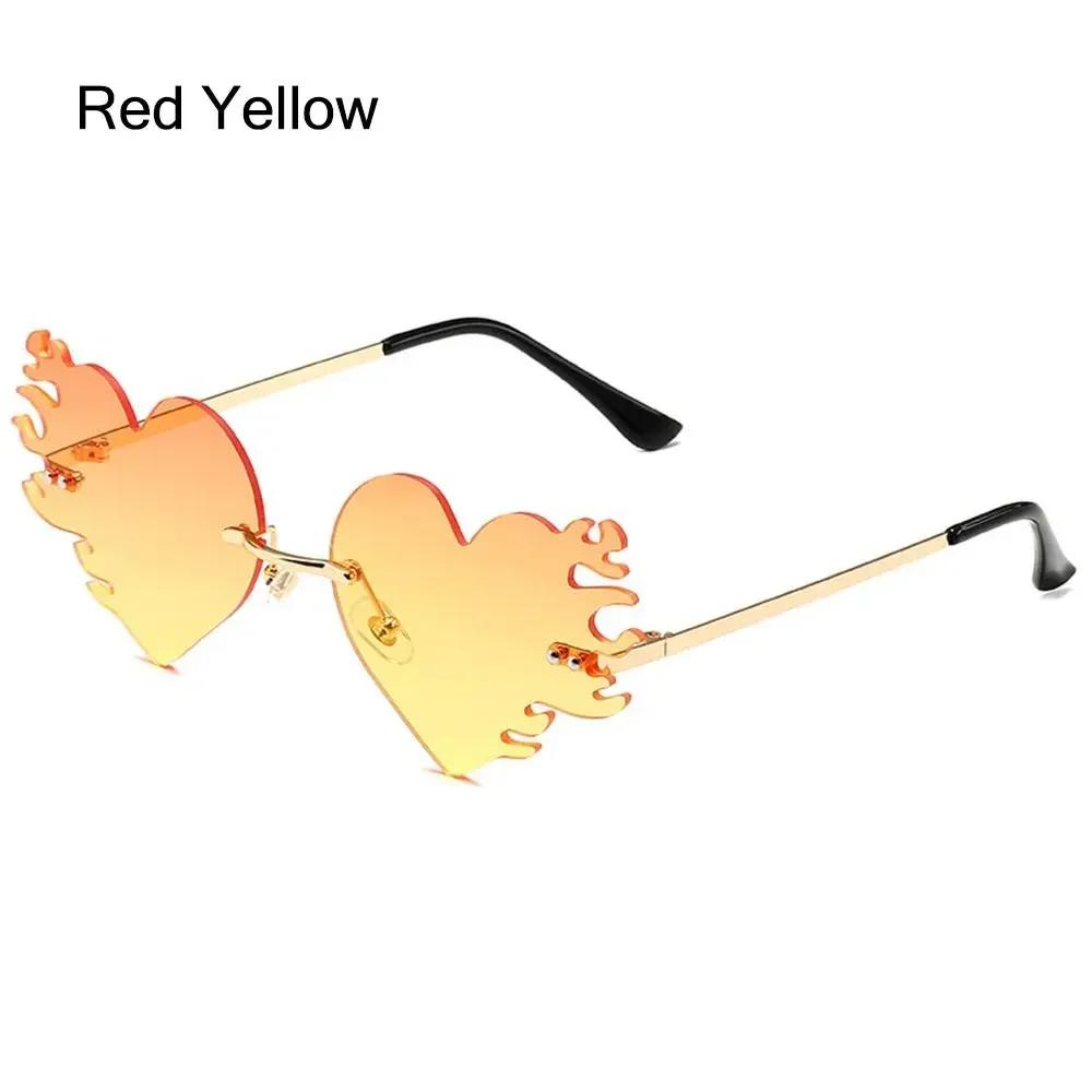 Fire Heart Shaped Sunglasses for Women Men Flame Love Sun Glasses Party Favor Eyewear Unique Halloween Glasses Costume Accessory