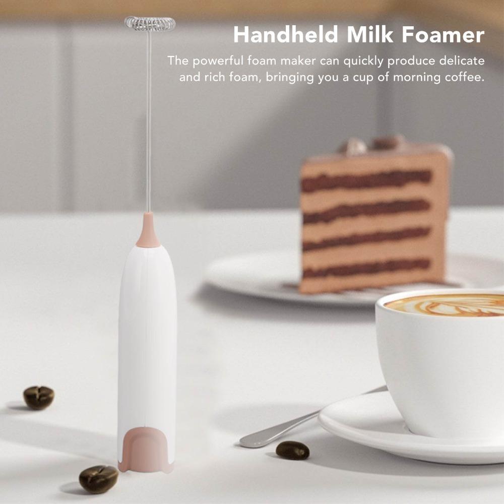Battery Powered Milk Frother White Coffee Black Milk Beater Practical Milk Foam Maker  Home Kitchen