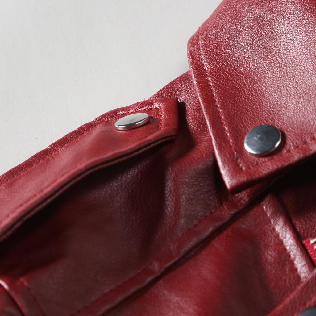 Erkek İnce Kesim Asimetrik Fermuarlı Deri Ceket - İngiliz Moda Motosiklet Stili