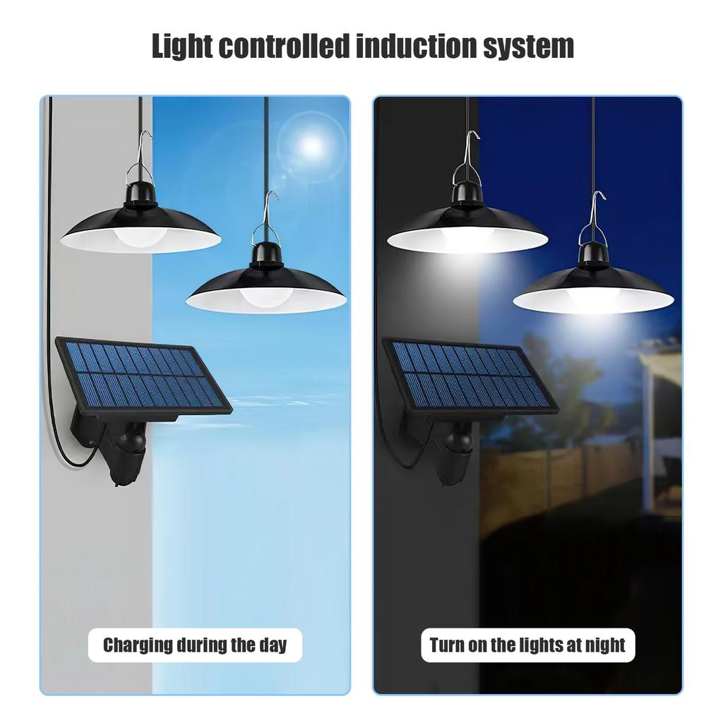 3 Lighting Modes Solar Led Pendant Light Solar Powered Lamp with Remote Control Waterproof Outdoor Camping Garden Hanging Light