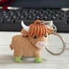 Highland Cow Keychain 3D Printed Animal Bag Pendant Cute Cow Gifts for Women Cowgirl Backpack