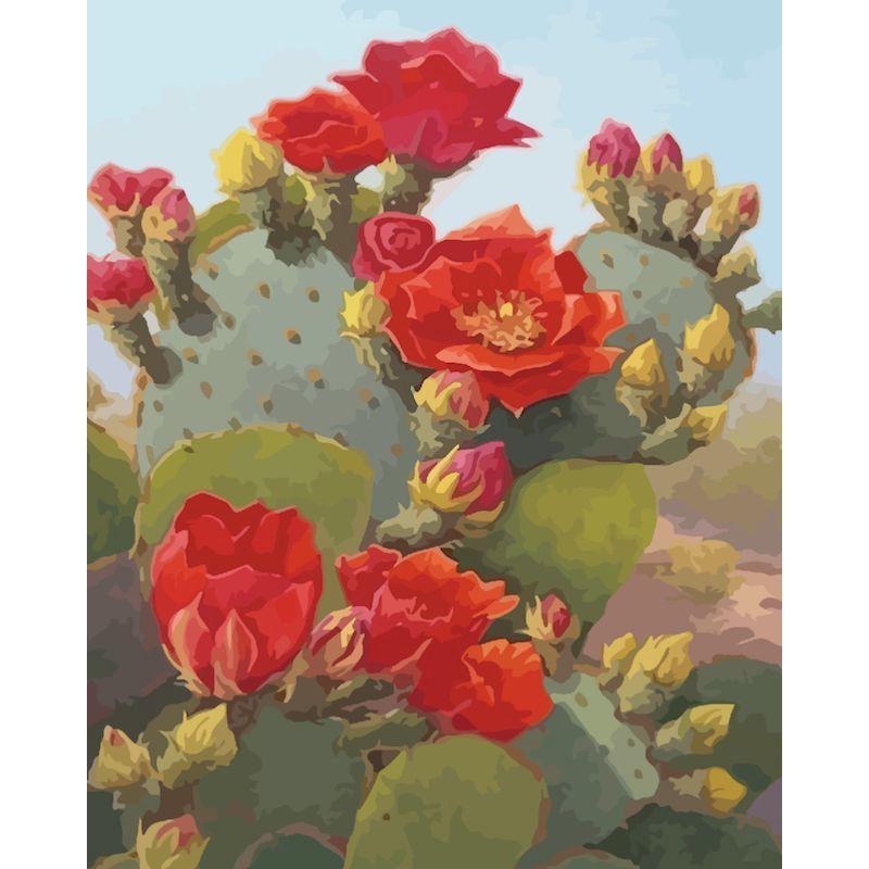

GATYZTORY Painting By Number Cactus On Canvas DIY Kits Acrylic Paint Landscape Figure Drawing Coloring By Number Home Decor 20x30cm No Frame світло-зелений колір
