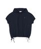 Overfit Wrinkle Shortsleeve Hoodie Navy