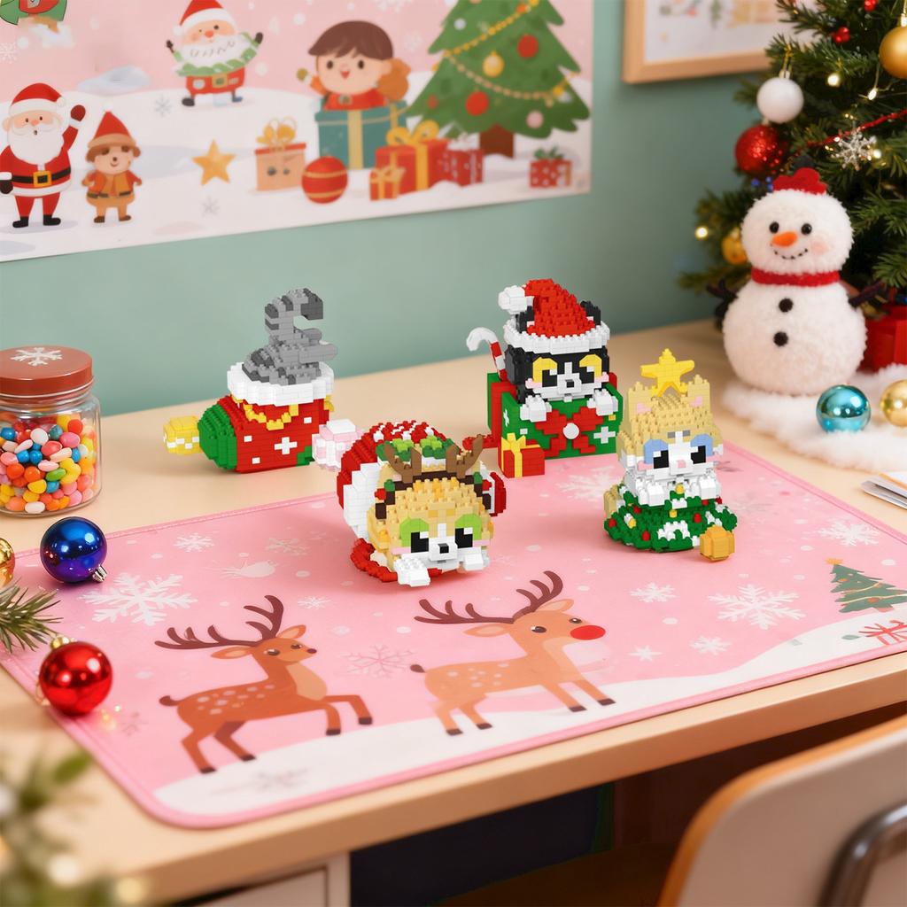 Christmas Gift Box, Cartoon Dolls, Small ParticleBuilding Block Toys
