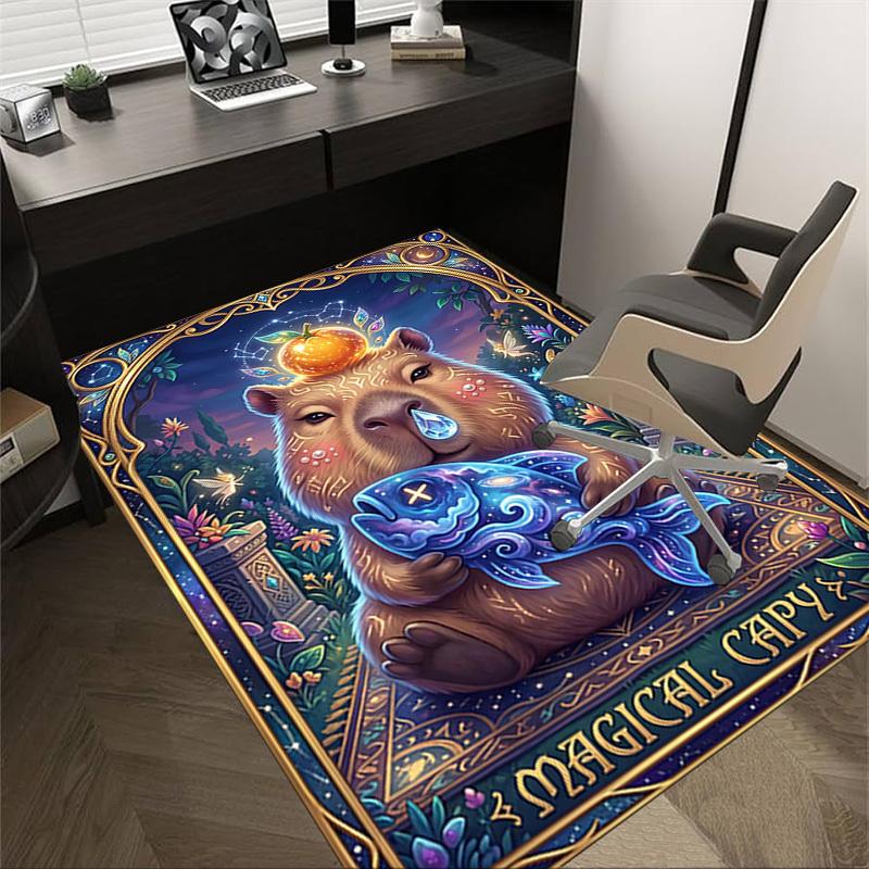 

1PC Magical Capybara Non-Slip Floor Carpet Compatible for Office&Living Room&Bedroom&Dining room - Soft & Pattern-G0368 60cm by 90cm