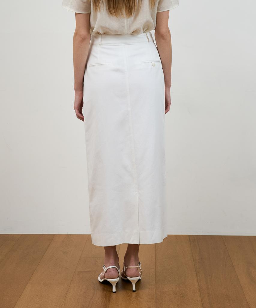 Dehebe Minimal Cotton Long Skirt [Ivory]