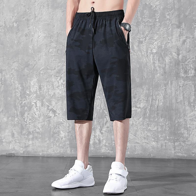 Herren Sommer Eis Seide 7/8 Weite Sporthose, Übergröße.