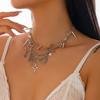 Jewelry Sweet And Cool Metal Chain Necklace, Exaggerated Multi-Layer Stacked Star Tetragonal Star Fringed Necklace