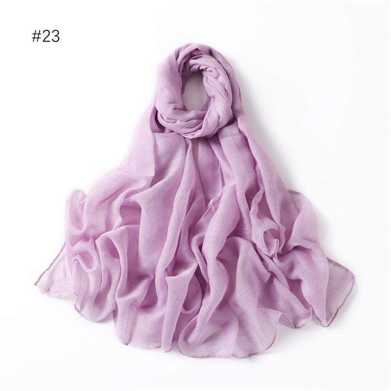 Plain Oversized Shiny Glitter Cotton Viscose Hijab Scarf Lady Solid Shimmer Wraps and Shawls Pashmina Musulman Headband 180*90Cm