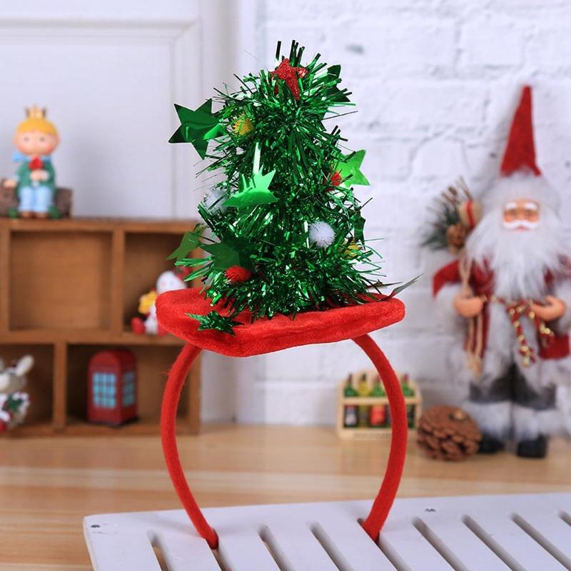 

1Pc Christmas headband Party Headdress Headband Christmas Stretch Headwear Hair Band Decorative красный