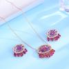 Leichter Luxus exquisites Temperament Traumfänger farbige Wassertropfen Zirkon Halskette Ohrringe Roségold plattiert Damenschmuck Lagerware