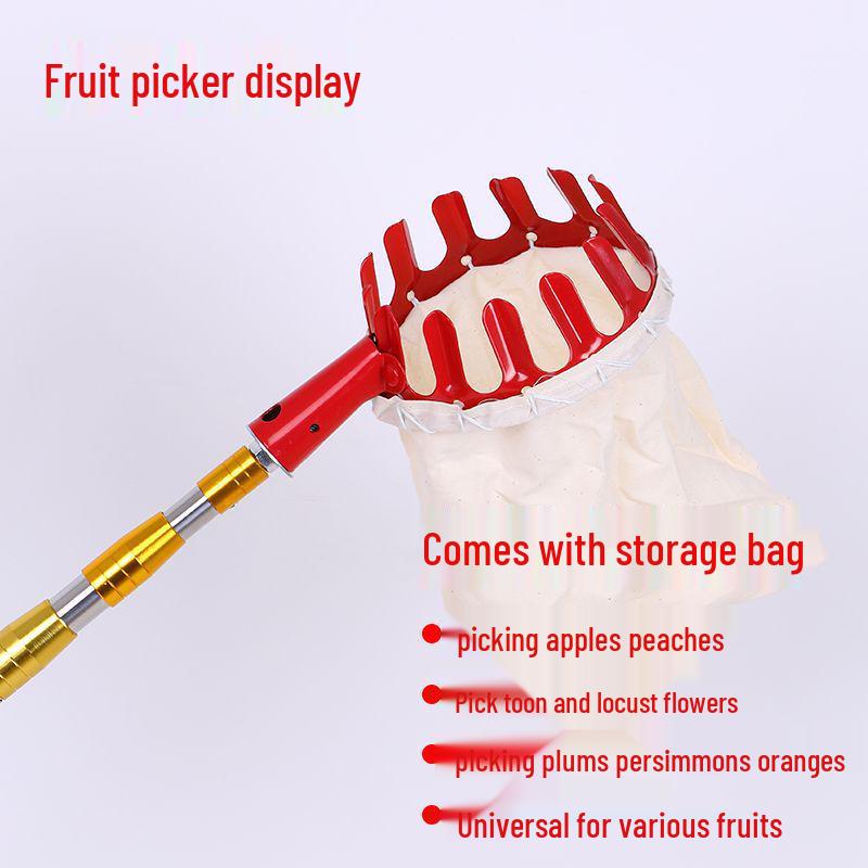 Telescopic Stainless Steel Fruit Picking Pole, Retractable & Super Hard for High-Altitude Toona Sinensis Harvesting