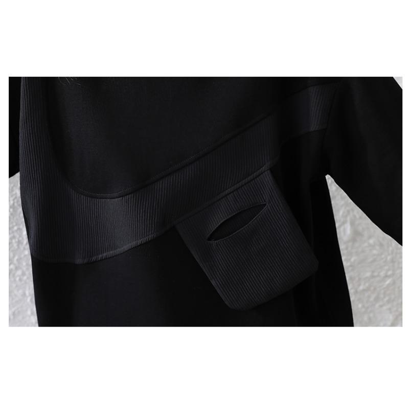 DIMANAF 2025 Autumn Plus Size Women Hoodies Shirts Long Sleeve T-shirt Loose Casual Tops Tees Black