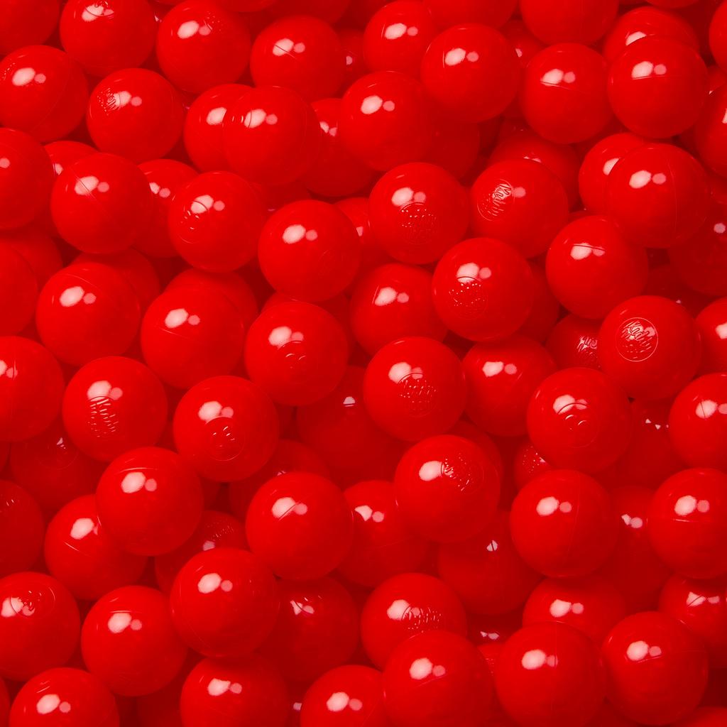 KiddyMoon Soft Plastic Play Balls for Children 100 Balls/6cm-2.36in Colourful Certified Made In Eu, Red