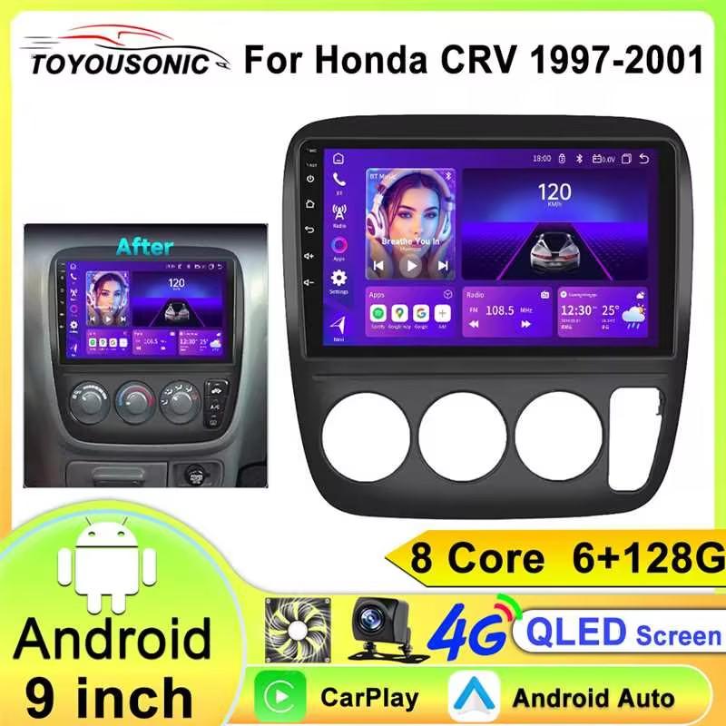 9 Inch Wireless Car Radio Stereo for Honda CRV 1997 1998 1999 2000 2001 Touchscreen 2 Din Android Auto Carplay Car Video Player