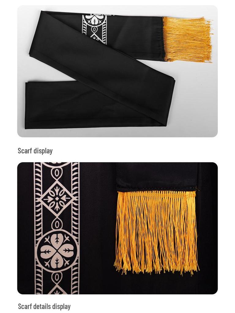 Medieval Halloween Priest Cloak with Tassels: Cosplay Long Robe Costume