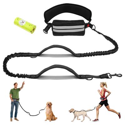 Hands Free Dog Leash for Running Walking Reflective Leash with Waist Bag Retractable Elastic Belt Dog Traction Rope Pet Produc