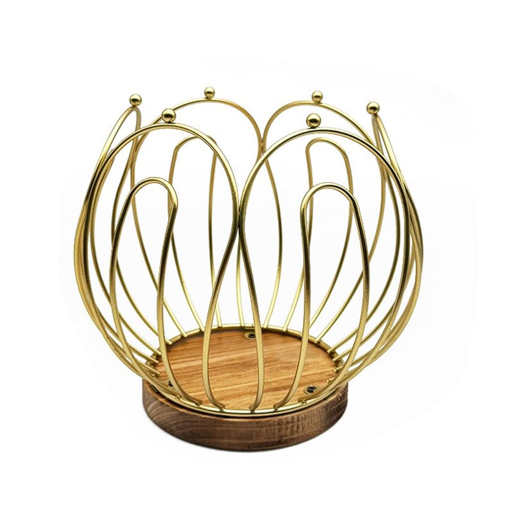 Rustic Coffee Pod Keeper With Solid Wood Base Spacious Metal Espresso Capsule Storage Tary For Kitchen Organization