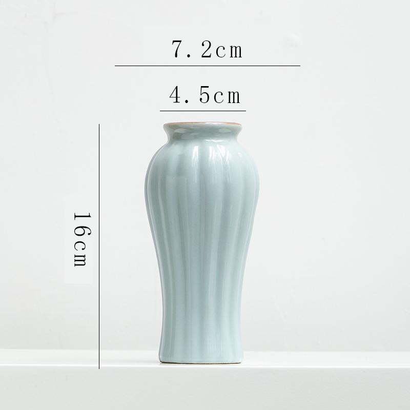 Chinese Zen Ru Kiln Ceramic Vase for Home Decor: Ideal for Living Room or Entryway Flower Arrangements and Green Plants