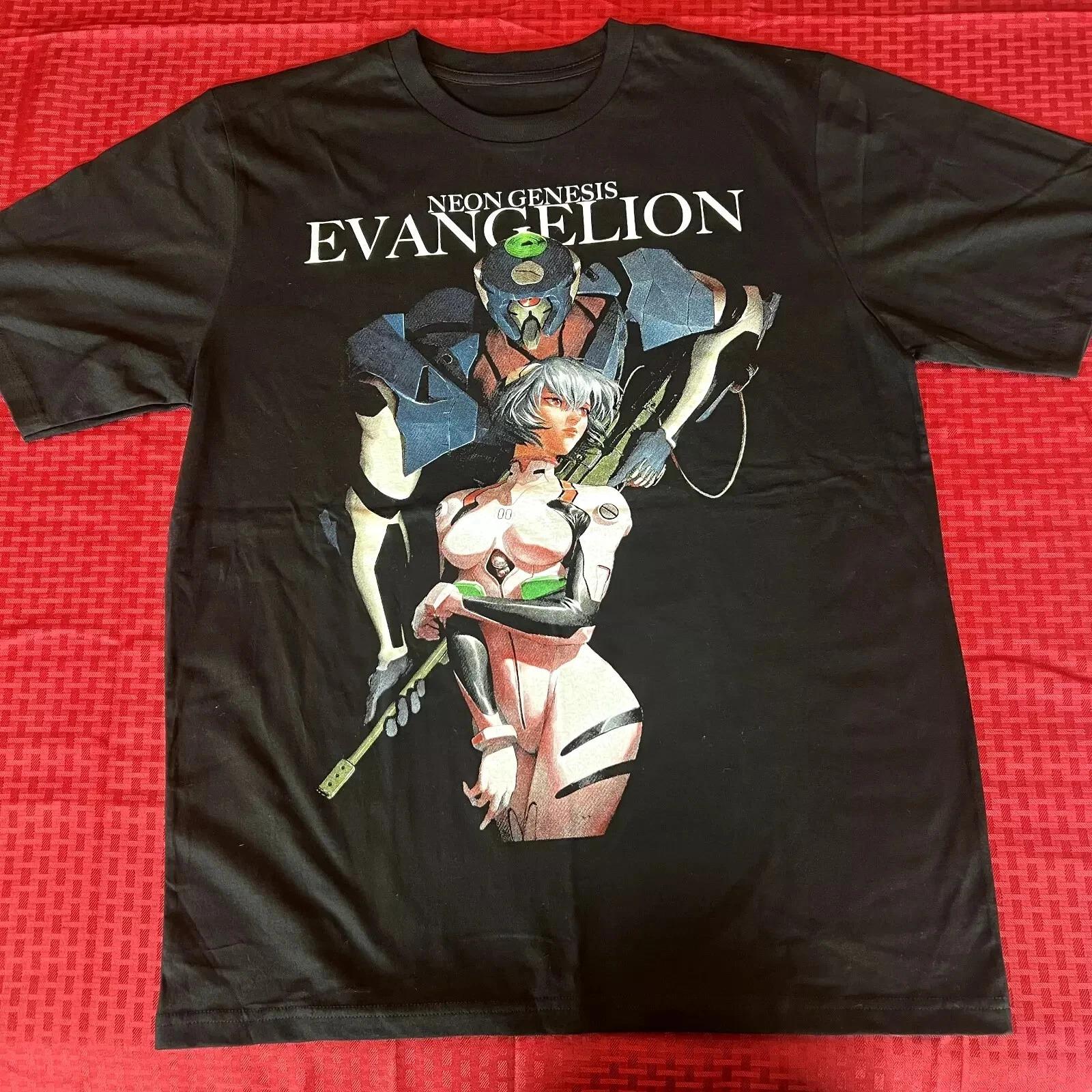 

Аниме Neon Genesis Evangelion Черный Цвет Подарок Веер Рубашка Унисекс Рубашка с коротким рукавом Унисекс Женская для Весны и Лета S