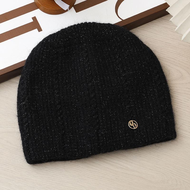Knitted Thermal Hat Autumn and Winter Rabbit Fur Blended Women's Pullover Stacking Hat