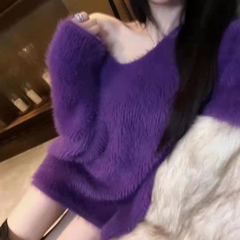 Autumn/Winter Korean-Style Mink Pullover: Cozy, Loose, and Stylish Sweater