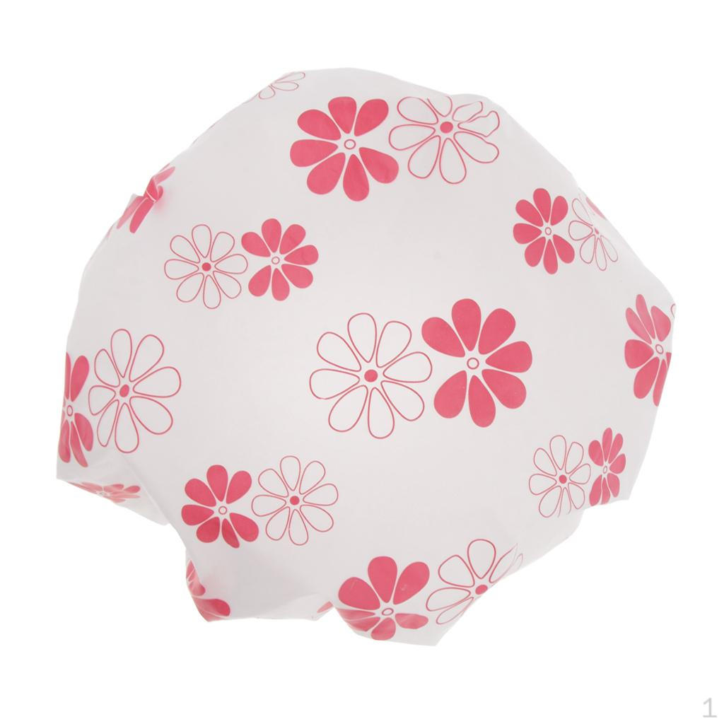 

Женские шапочки для душа на резинке, водонепроницаемые и утолщенные - розовые, как описано