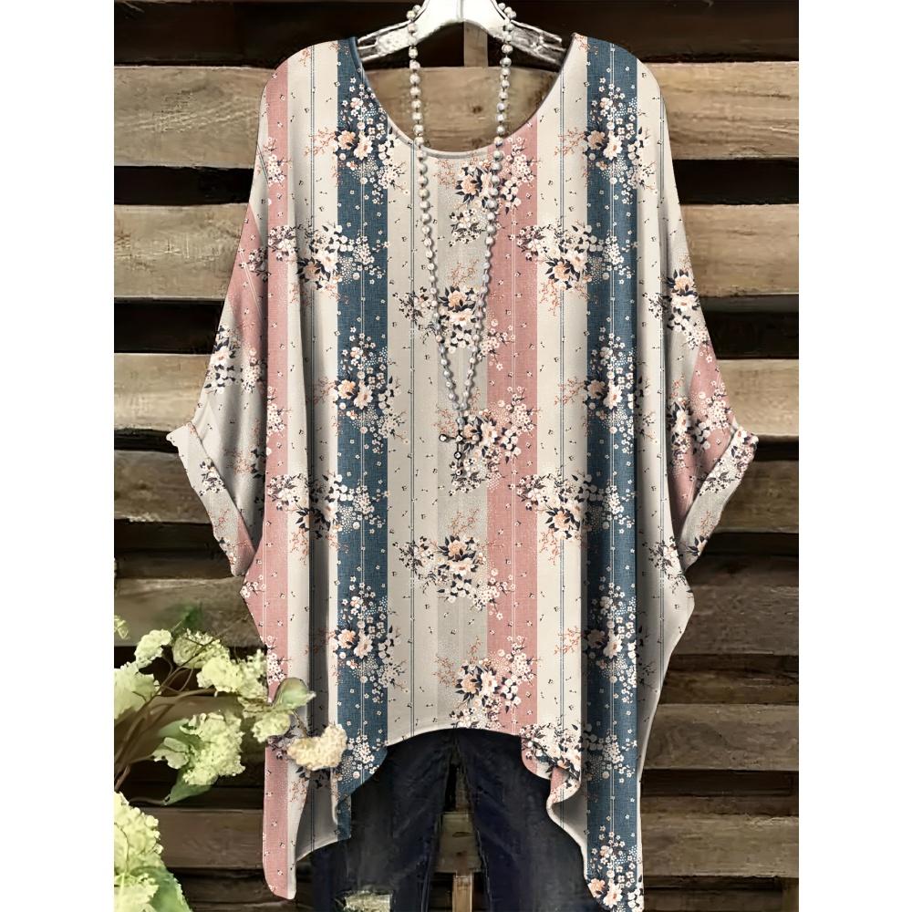 New Woman Elegant Peacock Print T-Shirts Casual Loose Machine Washable O-Neck Short Sleeve Summer Fashion Streetwear Clothing