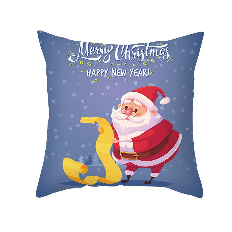 Nordic Print Cartoon Christmas Pillow Cover Colorful Santa Claus Office Pillow Cushion Cover Home