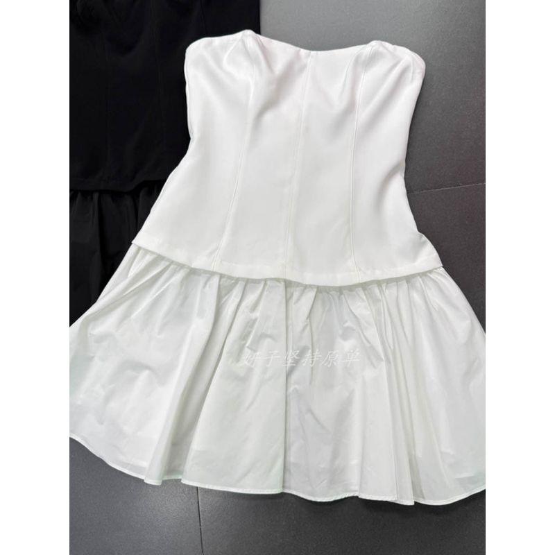 Export Single @ STR Ballet Style French Tube Top Mini Little Short Dress Summer New Arrival Simple Commute Classy Little Short Dress